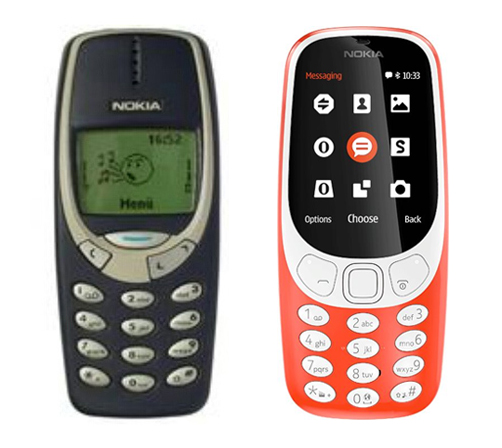 Nokia 3310 side by side