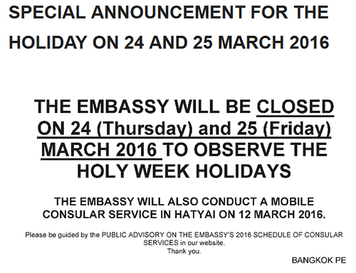 PHL Embassy close march 24 25
