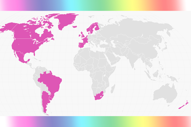 countries with same-sex marriage legalized map