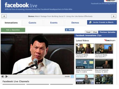 Duterte inauguration Facebook livestream