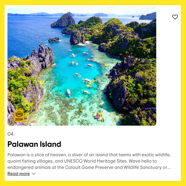 Palawan Island ranks 4th Trending Destinations