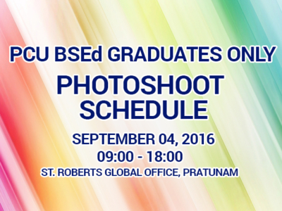 St Roberts Graduate Photoshoot Schedule