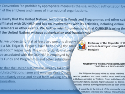 UN advisory against OUHHSP 2