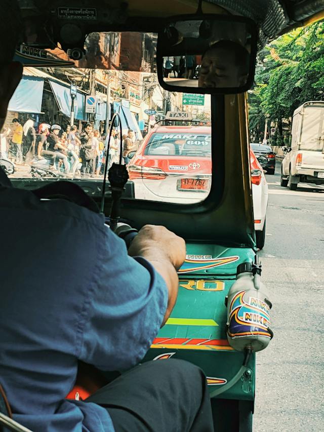 Inside a Tuktuk in Bangkok